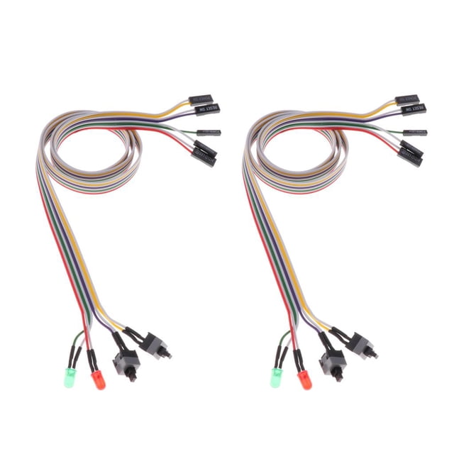 Cable de alimentación de la caja de la computadora 2xCable Desktop Caja de Computadora Atx Switch Hdd Led Light Magideal Cable de alimentación de la caja de la computadora