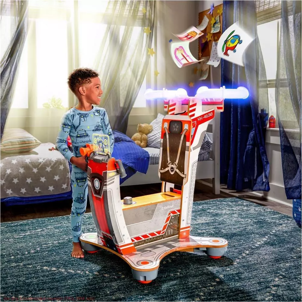 KidKraft Ultimate Helicopter Wooden with Lights Sounds and Spinning Propellers