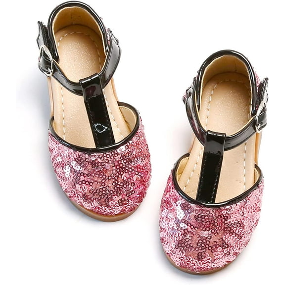 Toddler Little Girl Princess Dress Shoes-Mary Jane Flats for Girl Party School Shoes.