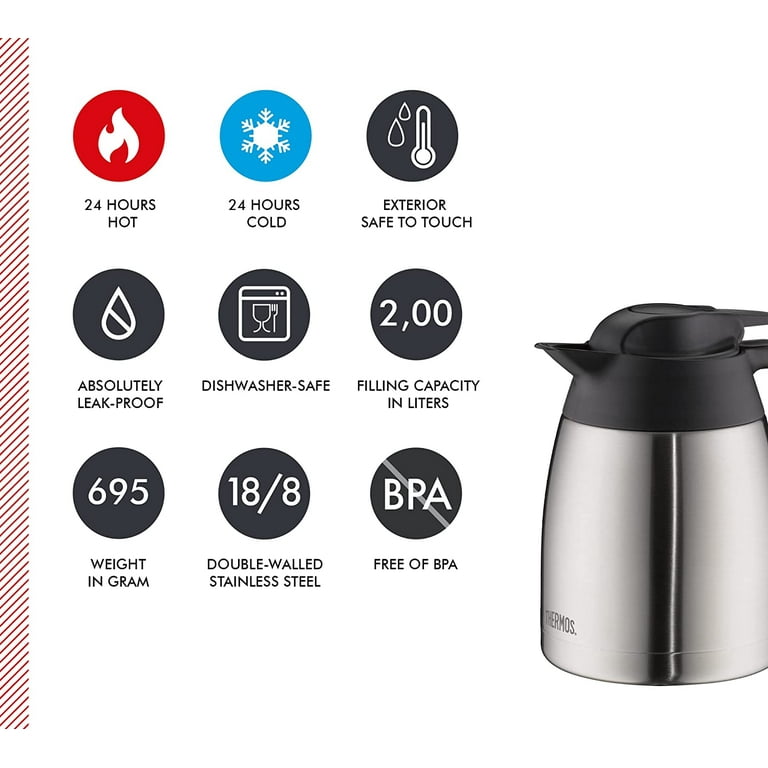 Homgreen 1.6L Coffee Carafe Vacuum Coffee Thermos for hot drinks