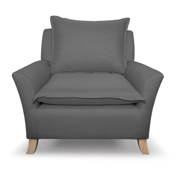 Sillón Victoria Sofamatch Tela Quantum Patas Natural gris oscuro