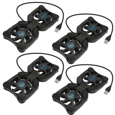 UPC: 0686557735406 | US 2-4 Pc Foldable Dual USB Fan Adjustable for Laptop PC Notebook Quite Cooler