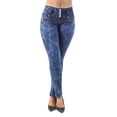 thumbnail image 6 of Fashion2Love Women's Juniors Colombian Design Butt Lift Push Up Mid Waist Skinny Jeans, 6 of 9