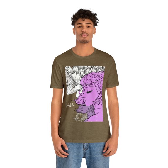TSmartArt @ Walmart. Lady Lilac. Dark 100% Cotton T-Shirt. M-3XL Unisex