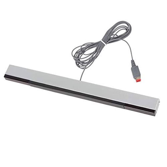 Wii Sensor Bar Replacement, Infrared Ray Motion Sensor Bar for Nintendo Wii/ Wii U Console -Black & Silver
