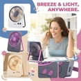 thumbnail image 2 of Portable Mini Desk Fan Thin Card Style Usb Powered Personal Fan with Warm Led Light 5 Speed Adjustment for Indoor Outdoor Use Home Car Office Yellow 1 Pack, 2 of 9