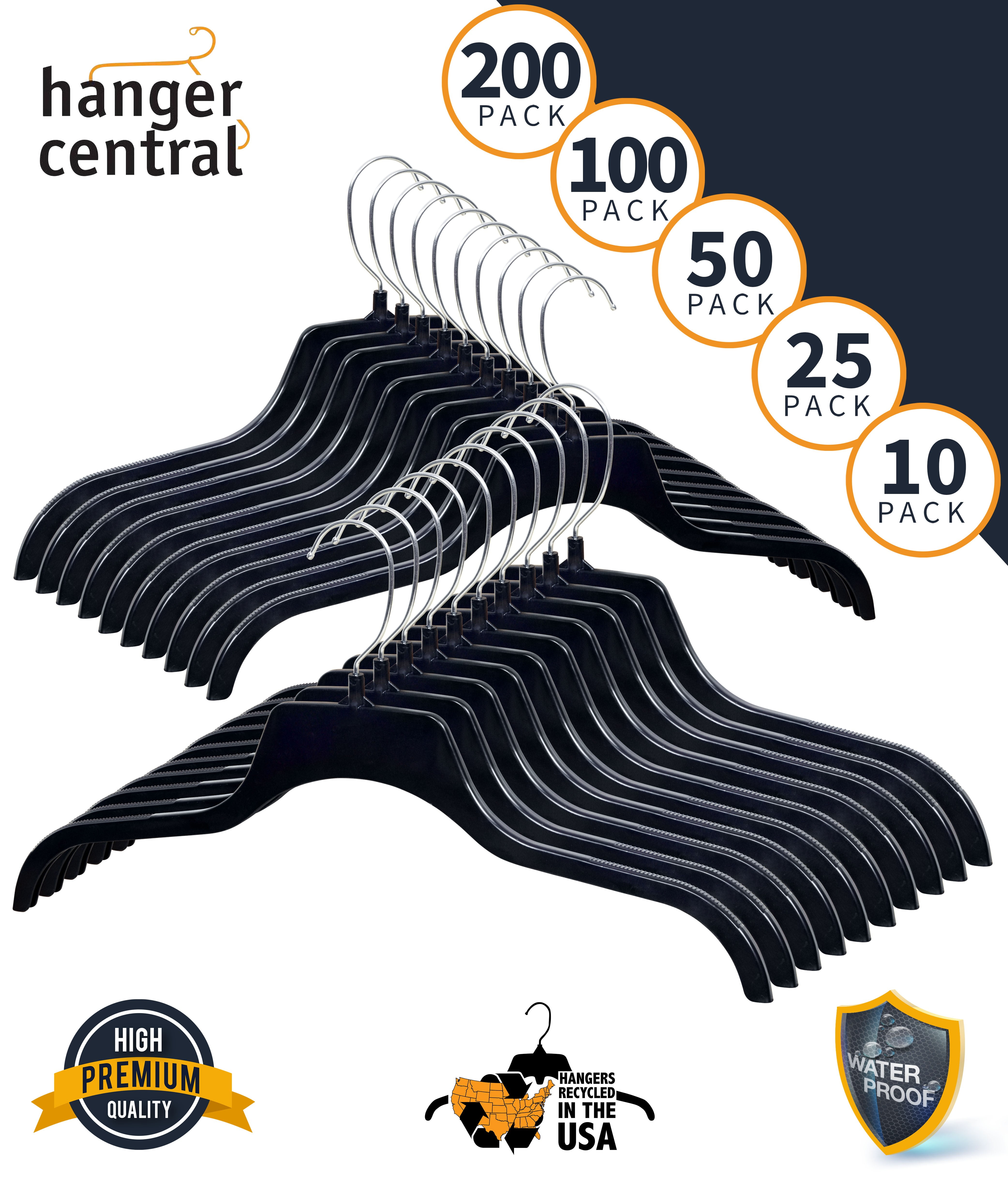 50 X black plastic standard hangers for clothing 45.5 cm Aus Seller Ex Shop 