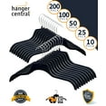 thumbnail image 7 of Hanger Central 25 Pack Recycled Black Heavy Duty Plastic Shirt Blouse Garment Hangers with Polished Metal Swivel Hooks, 17 inch, 7 of 7