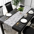 thumbnail image 3 of Blue Floral Table Runner 72 Inches Long, Farmhouse Vintage Flower Leaf Botanical Kitchen Coffee Dining Table Decoration for Home Party Birthday Wedding Home Decor 14x72 Inches, 3 of 8