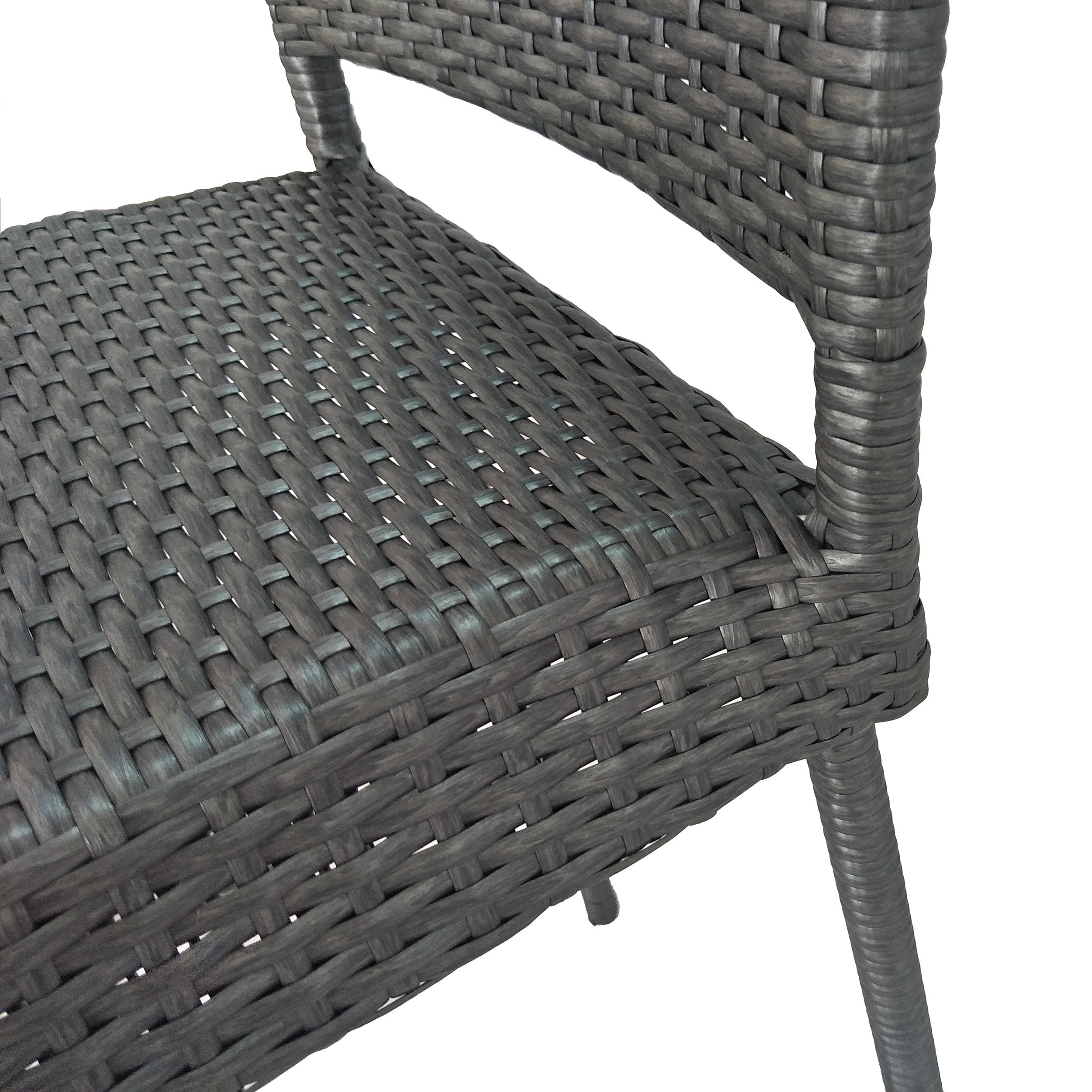 Armless Barstools 29 Inch Set of 2, Outdoor PE Rattan Stools for Patio Bar, Grey