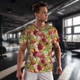thumbnail image 3 of Wukai Bright Mushrooms Print Men's Short-Sleeved Mesh T-Shirt,Quick-Dry Short Sleeve Workout T-Shirt-Large, 3 of 8