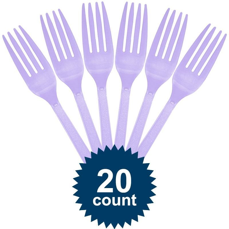 Lavender Plastic Forks