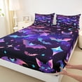thumbnail image 3 of Homewish Boys Girls Kawaii Bats Cats Whale Twin Sheet Sets 3pcs,Galaxy Starry Sky Twin Fitted Sheet Microfiber,Abstract Gradient Stars Print Breathable Flat Sheet,Lightweight Room Decor, 3 of 7