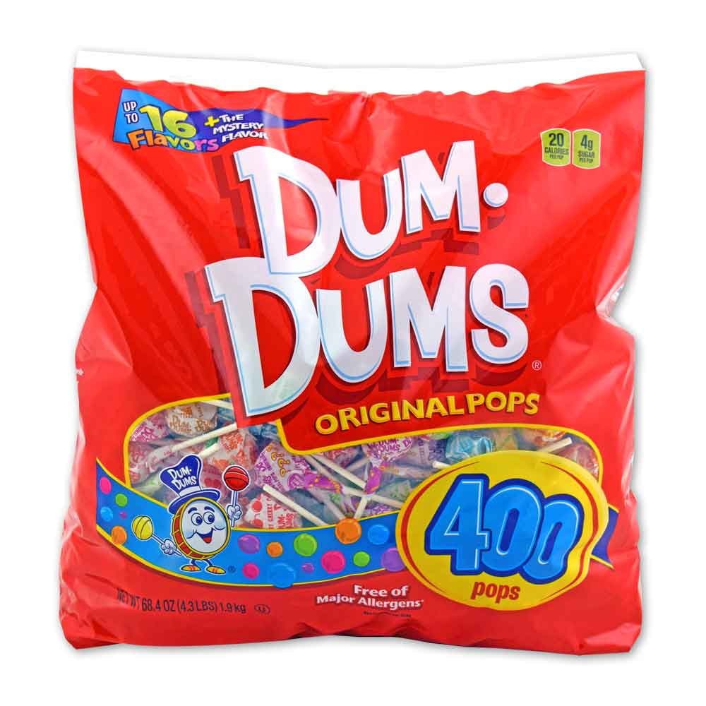 Dum Dums Lollipops Original Mix Flavors 400 Count Gusset Bag