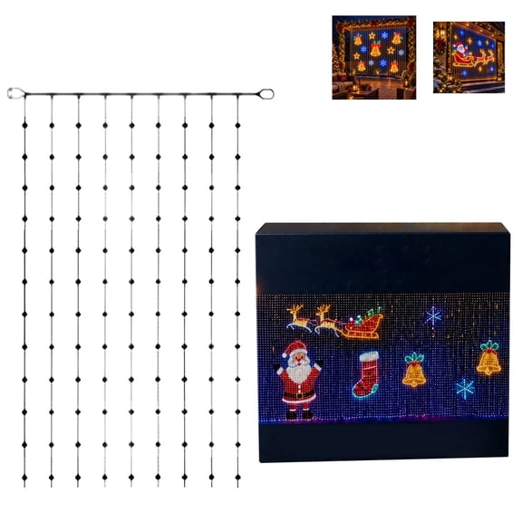 118.11Inch Smart Led Curtain Lights Christmas USB Operated LED Net Outdoor Mesh Lights with Remote control for Indoor Outdoor Holiday Xmas Party Decor