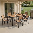 thumbnail image 2 of Crestlive Products 70" Aluminum Patio Dining Table for 8 Persons, All-Weather Large Furniture, Brown, 2 of 8