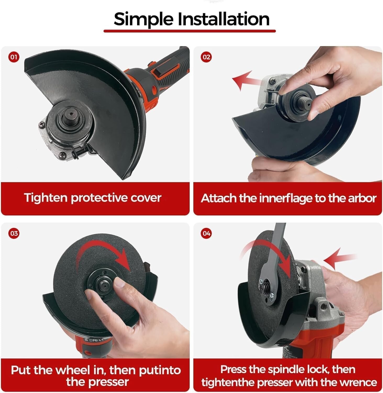 Cordless Angle Grinder Kit 11000RPM Power Tool Sander With Battery & Charger