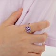 thumbnail image 3 of Guangzhoushicwz Collar y anillo con pendientes y mariposas con piedra natal de plata de Bestyle para mujer, 3 of 5