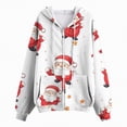 thumbnail image 4 of Towmus Fall Clothes for Women Snowflake Print Graphic Xmas 2025 Zip Up Long Sleeve Hooded Sweatshirts Drawstring Winter Coat, 4 of 6