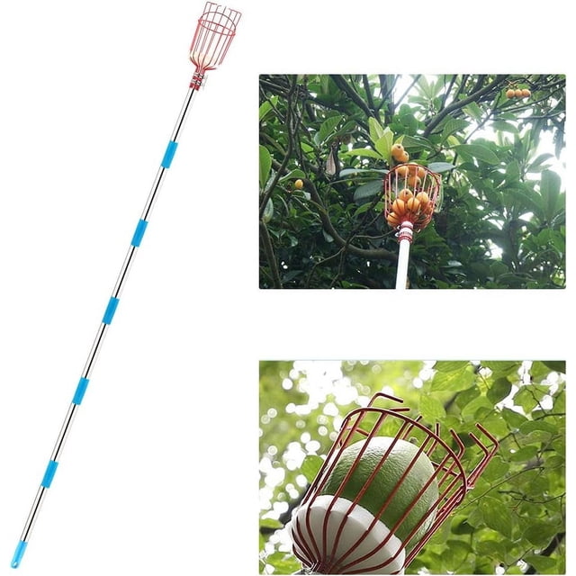 Fruit Picker Tool, Lightweight Aluminum Pole Extendable Fruit Picker With Slip Resistant Foam Grip, For Easy And Safe Harvesting Of Various Fruits Without A Ladder