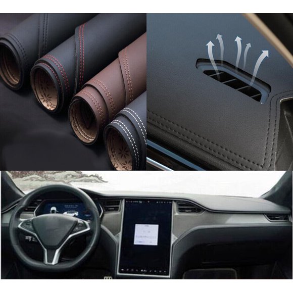 leather Dash Mat Dashboard Cover Dashmat Interior Pad for Tesla Model S 13-2020