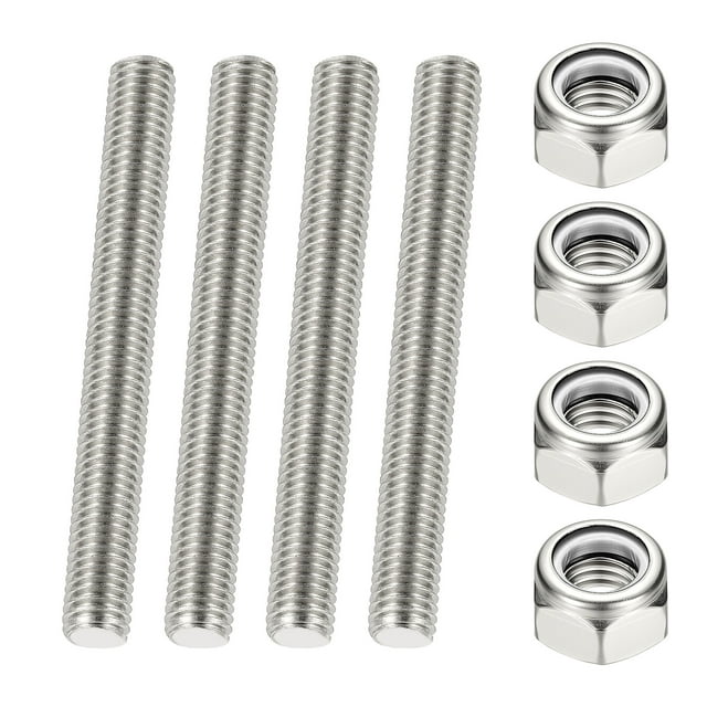 Uxcell UNC Fully Threaded Rod Length Right Hand Thread with Nuts for Various Applications 1/2"-13 x 3.94" 2