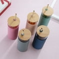 thumbnail image 4 of Hevirgo 20oz Single-Wall Tumbler Protective Sleeve Wood Lid Glass Cup Bottle with Straw, 4 of 8
