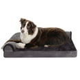 thumbnail image 5 of FurHaven Pet Products Plush & Velvet Memory Foam Deluxe L-Chaise Pet Bed for Dogs & Cats - Platinum Gray, Large, 5 of 13