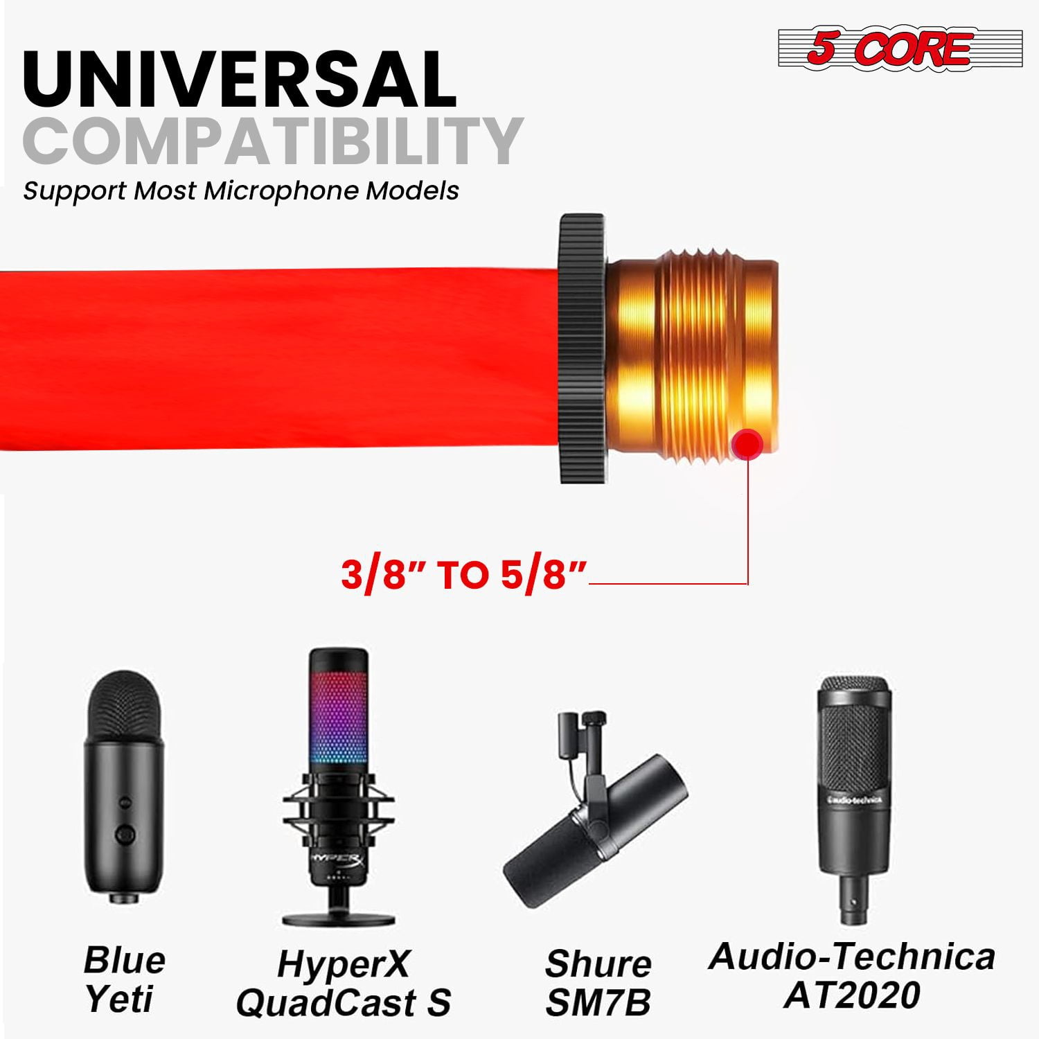 Tripod Mic Stand Floor Adjustable 18 to 72 Inches Sturdy Boom Arm Holder Microphone Stands Pedestal Para Microfono for Singing MS 080 RED