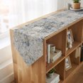thumbnail image 4 of Blue Grey Boho Table Runner Linen Burlap Table Runner 120 Inches Long Retro Ethnic Tribe Abstract Art Dresser Scarves for Kitchen Island Coffee Dining Room Party Wedding Holiday Decoration 13"x120", 4 of 8