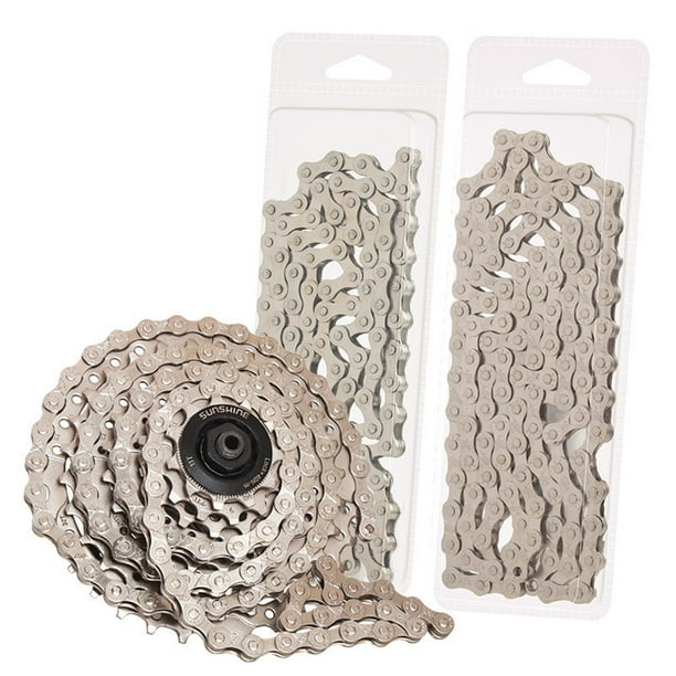 Naiovety Cadena de bicicletas portátil de una sola velocidad anticorrosivo 114 nudos electrochapado cadenas de ciclismo al aire libre accesorios de pieza Ciclismo Naiovety OD025891-00