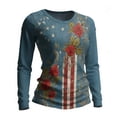 thumbnail image 4 of MEICHEN Patriotic American Flag Shirts for Women Fashion Casual Long Sleeved Celebrates 250th Anniversary USA Shirts Tops, 4 of 4