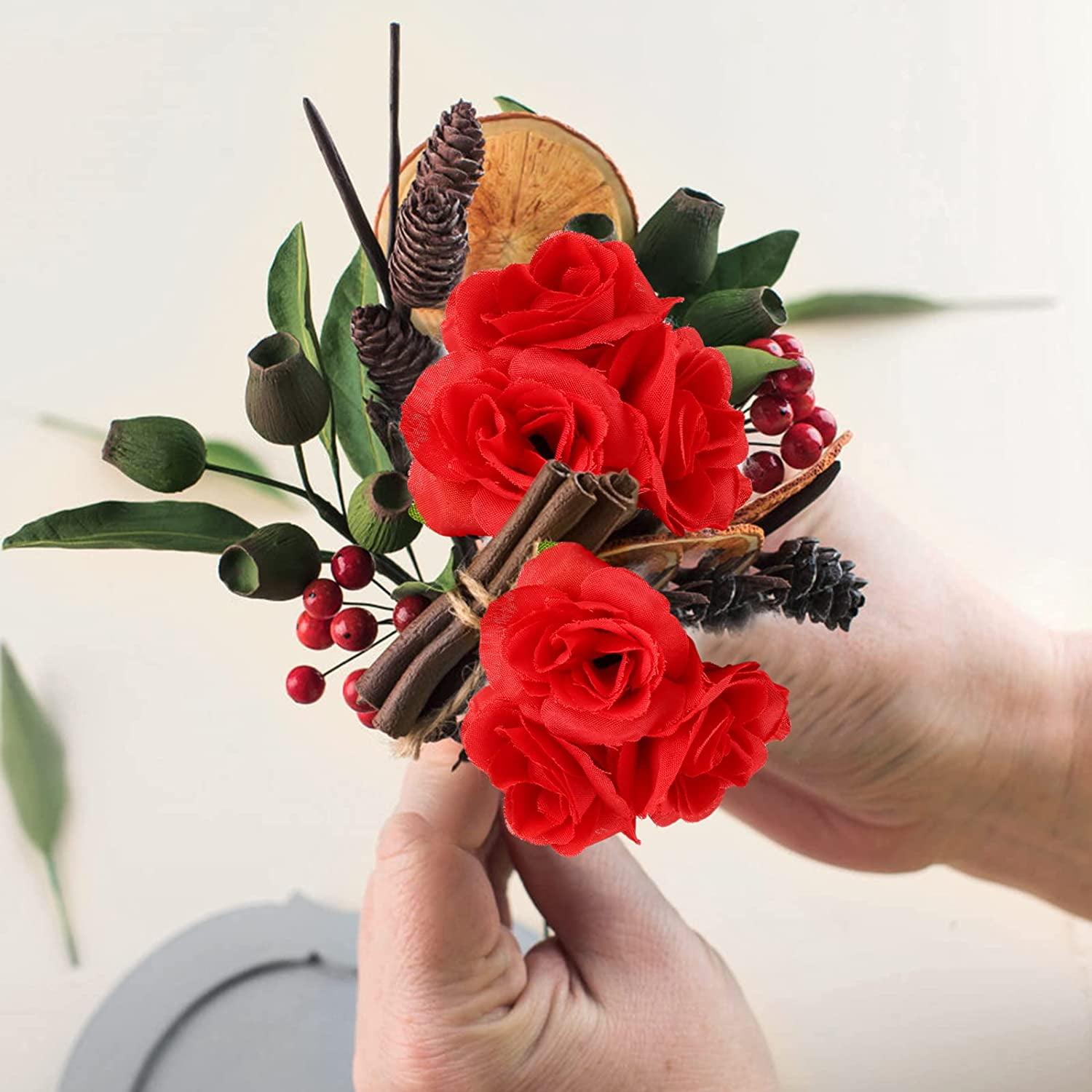 Buy Naler 50Pcs Red Roses Buds Artificial Flowers Bulk, 1.6 Small Silk