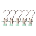 thumbnail image 3 of Yuehao Stainless Steel Trouser Hangers with 360° Rotating Hook, Multi-Functional Clips for Pants, Skirts, towels, 10 Pack, Light Green, 3 of 5