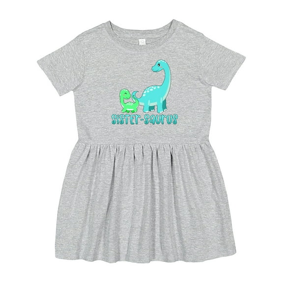 Inktastic Sister-saurus Cute Brontosaurus Family Girls Toddler Dress