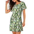thumbnail image 2 of Fotbe Cute Frog Bata de Dormir para Mujer con Estampado, Camisón de Algodón de Manga Corta, Ropa de Dormir Casual, 2 of 6