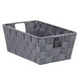thumbnail image 7 of Home Basics Small Double Woven Polyester Bin with Cut-Out Handles, Grey, 7 of 7