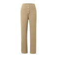 thumbnail image 4 of Pantalon Décontracté Taille Haute Jambe Droite avec Poches pour Femmes, 4 of 5