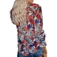 thumbnail image 3 of UKAP Womens Casual Loose Blouses Floral V Neck Tunic Shirts Long Sleeve Fall Autumn Tops Shirt, 3 of 3