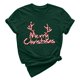 thumbnail image 4 of Gibobby Tops navideños para Mujer Camiseta de manga corta con cuello redondo y estampado de Navidad para mujer(Verde,M), 4 of 5