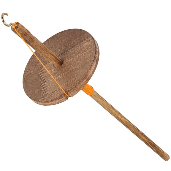 Drop Spindle Top Whorl Spinner Wheel Tool Yarn Wooden Weaving Spindle Whorl Yarn Spin Tool (3.54x9.84inch Round)