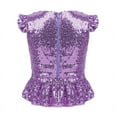 thumbnail image 2 of inhzoy Girls Flutter Sleeve Zipper Back Sequins Mermaid Peplum Top Cosplay Lavender 4, 2 of 6