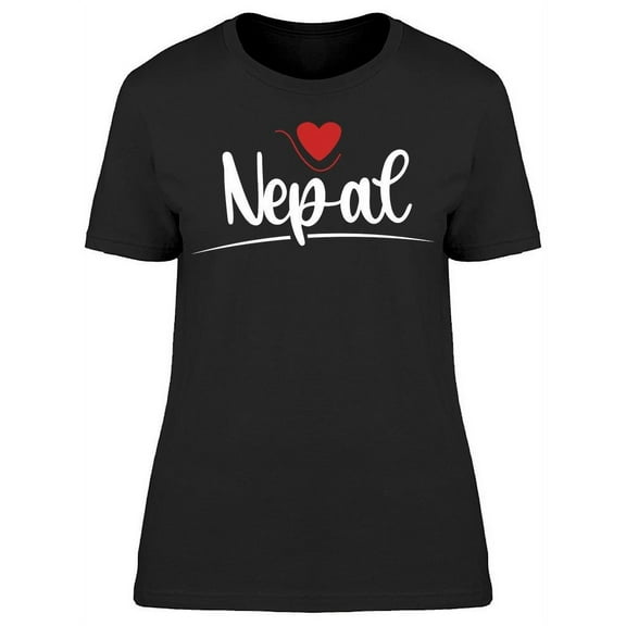 Nepal Red Love Heart T-Shirt Women -Image by Shutterstock, Female XX-Large