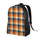 thumbnail image 2 of Disketp Warm Orange Plaid Mochila Unisex de Apertura Lateral Completa, Mochila para Laptop para Escuela, Trabajo y Viajes, 2 of 8