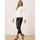 thumbnail image 4 of Blusa de terciopelo Allegra K con cuello simulado y purpurina metálica Blanco L, 4 of 5
