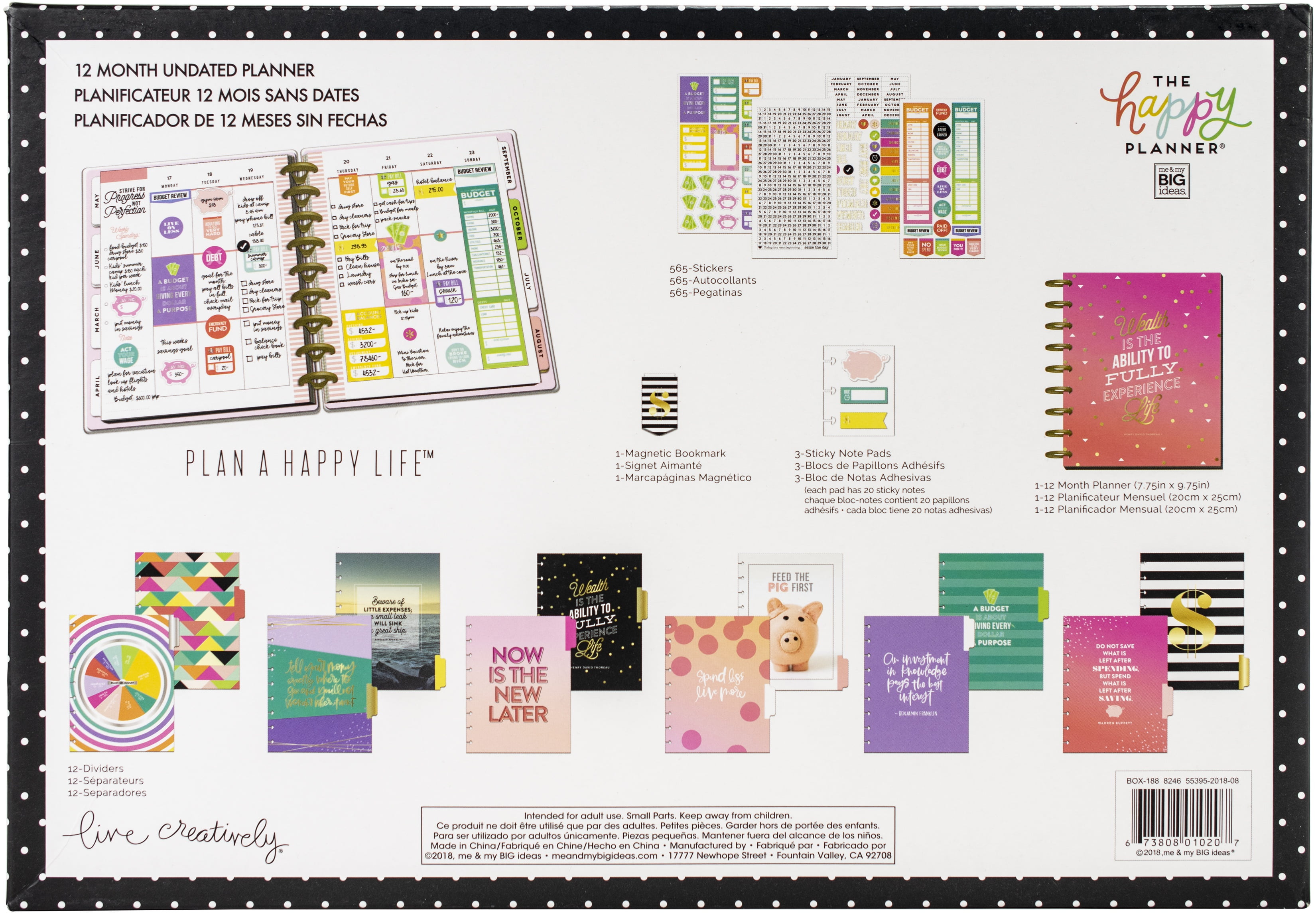 Happy Planner 12Month Undated Medium Planner Box KitBudget Wealth