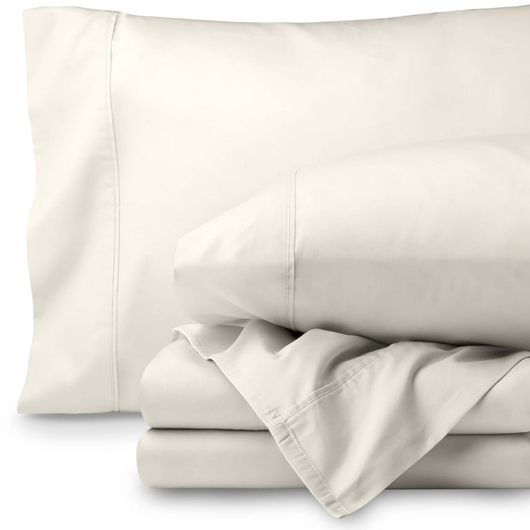 Egyptian Cotton 300 Thread Count Sateen King Sheet Set (King, Ivory)