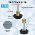 thumbnail image 3 of Patas niveladoras para muebles WAFJAMF, base de 20 mm recubierta de PTFE, 3 of 7