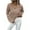 Khaki, variant on Herrnalise Women's V Neck Long Sleeve Cross Wrap Knit Sweater Off Shoulder Backless Casual Solid Pullover Tops Pearl Solid Blouses S-2XL