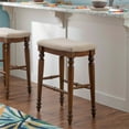 Riverbay Furniture 30" Backless Wood Bar Stool in Brown